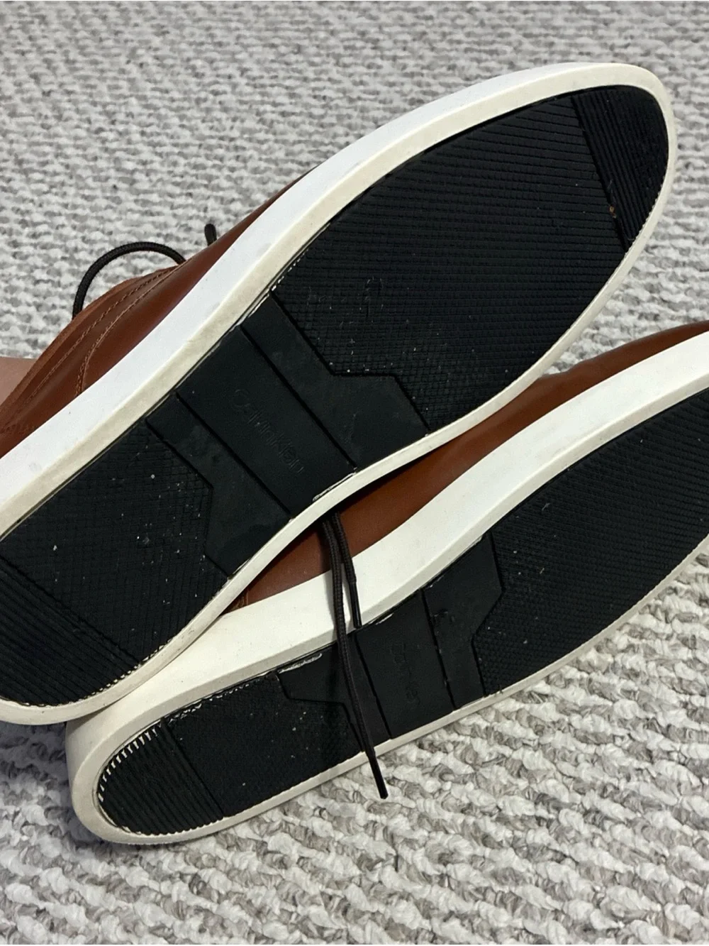 Calvin Klein Men’s Brown Leather Lace-Up shoes size 11